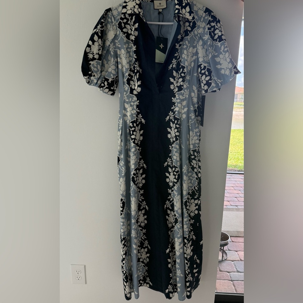 Tuckernuck Black and White Floral Midi Dress